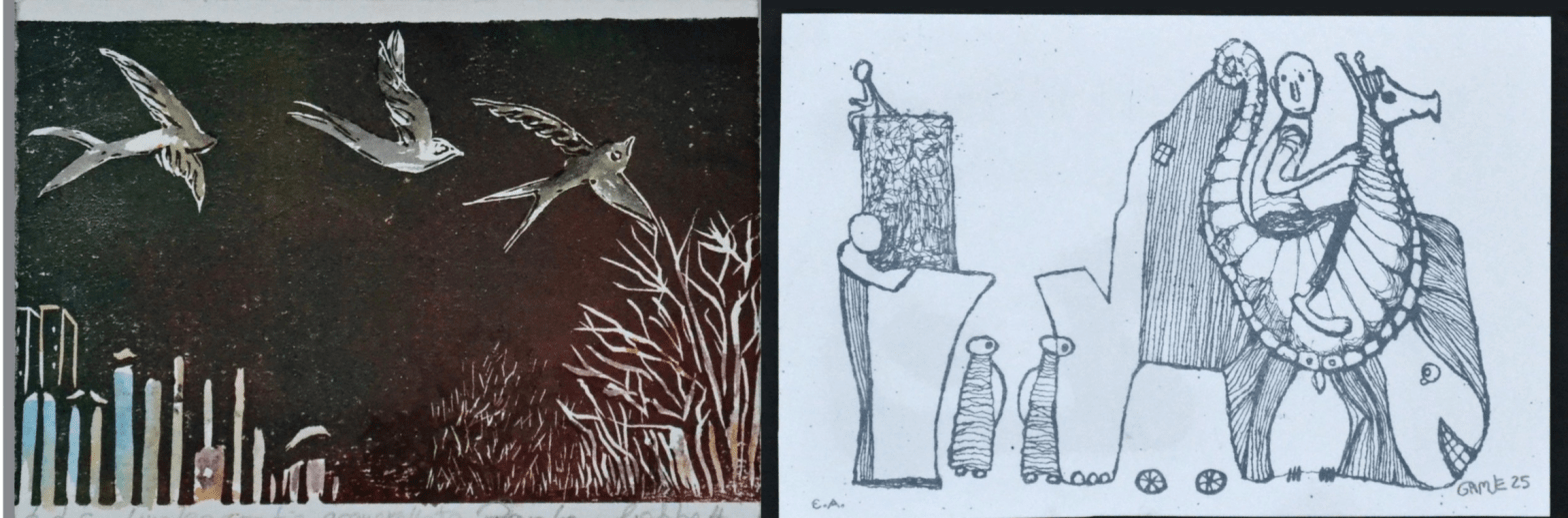 The illustrations show works of Paola Gobbetti and Gabriele Müller.