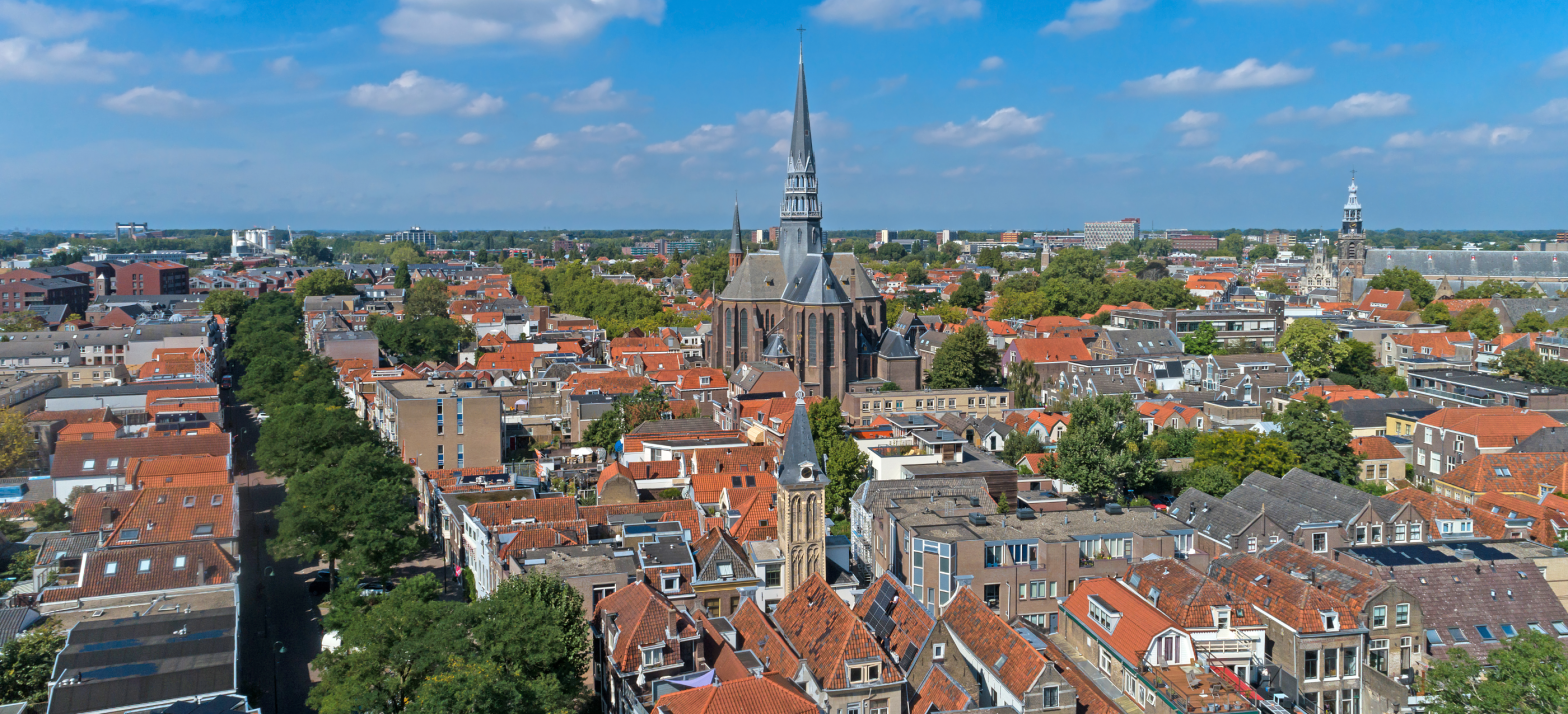 Aerial view of Gouda, Netherlands by Ludvig14 (CC 4.0 - Wikimedia Commons)